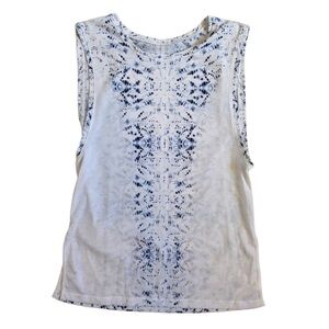 With Navy Tie-Dye Sleeveless Tee